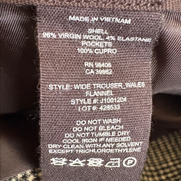 Theory Black & White Houndstooth Check Wide Leg Flannel Trousers in Wales - Picture 5 of 5